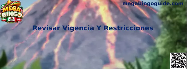 Guía visual para revisar vigencia y restricciones de códigos en Mega Bingo