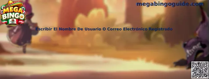 Referencia visual para escribir el nombre de usuario o correo electrónico registrado en el proceso de acceso a Mega Bingo.